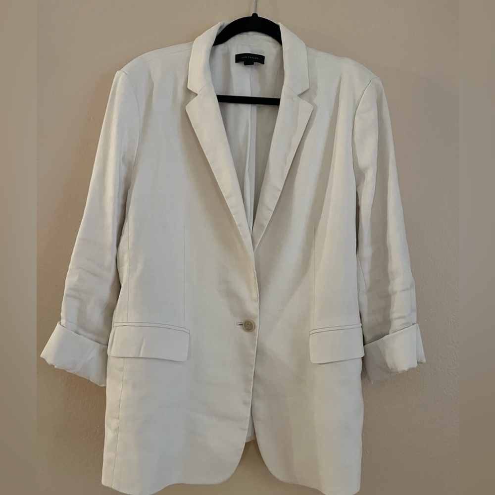 Ann Taylor Elegant White Blazer